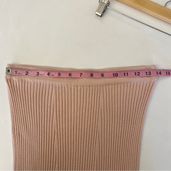 Peruvian Connection || Rebelle Midi Skirt Ribbed Modal Pima Cotton Blush Pink M - Picture 7 of 7